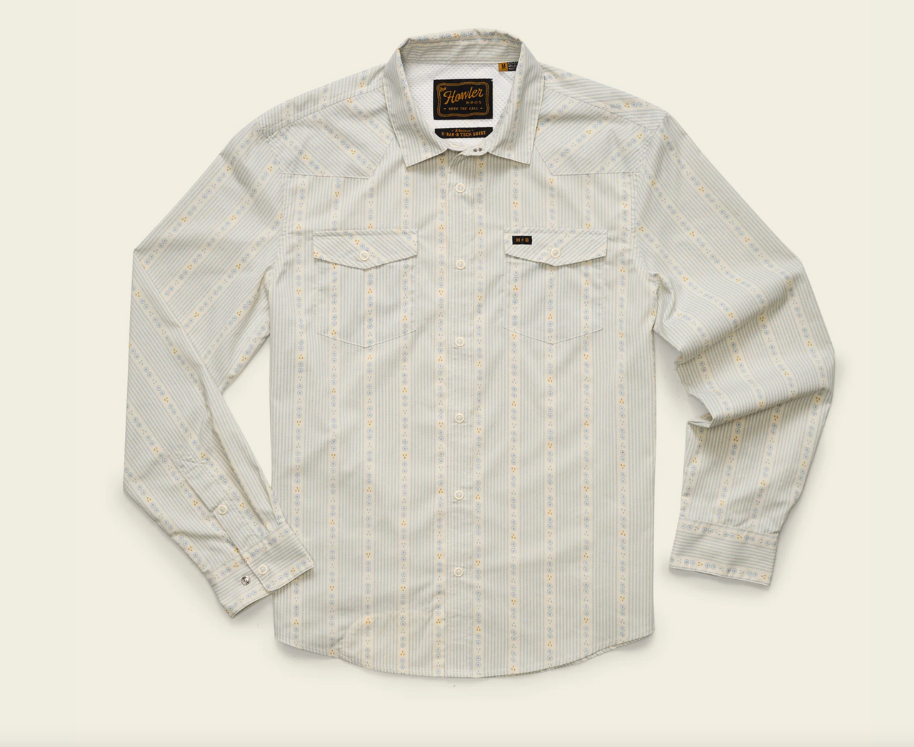 Howler Brothers H Bar B Tech Longsleeve Mosquero Stripe Off White