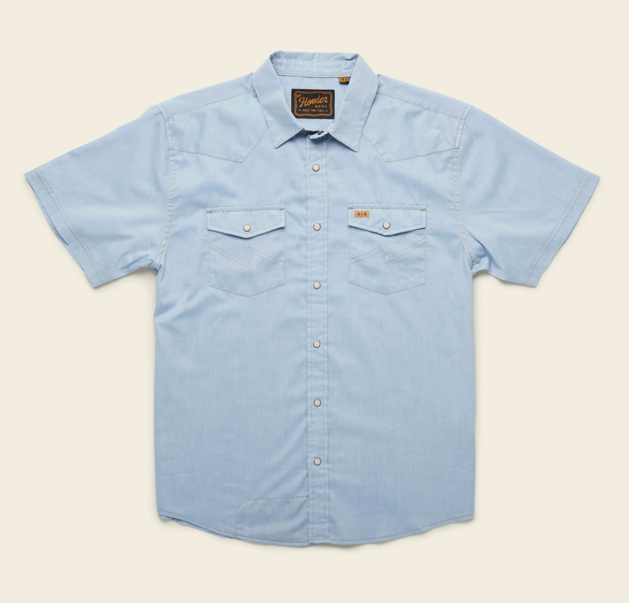 Howler Brothers H Bar B Snapshirt Faded Blue Oxford