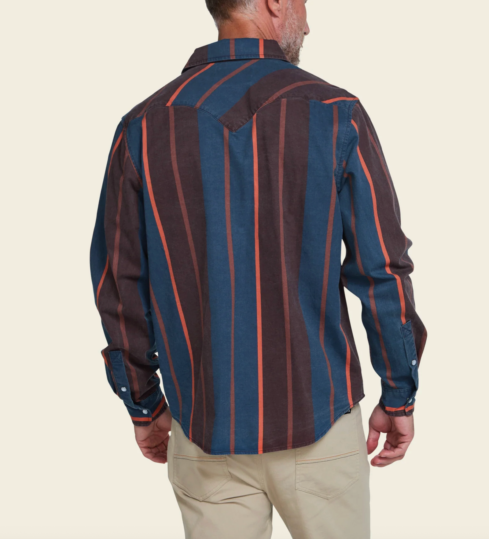 Howler Brothers High Rider Shirt Driver Stripe Marooned Back