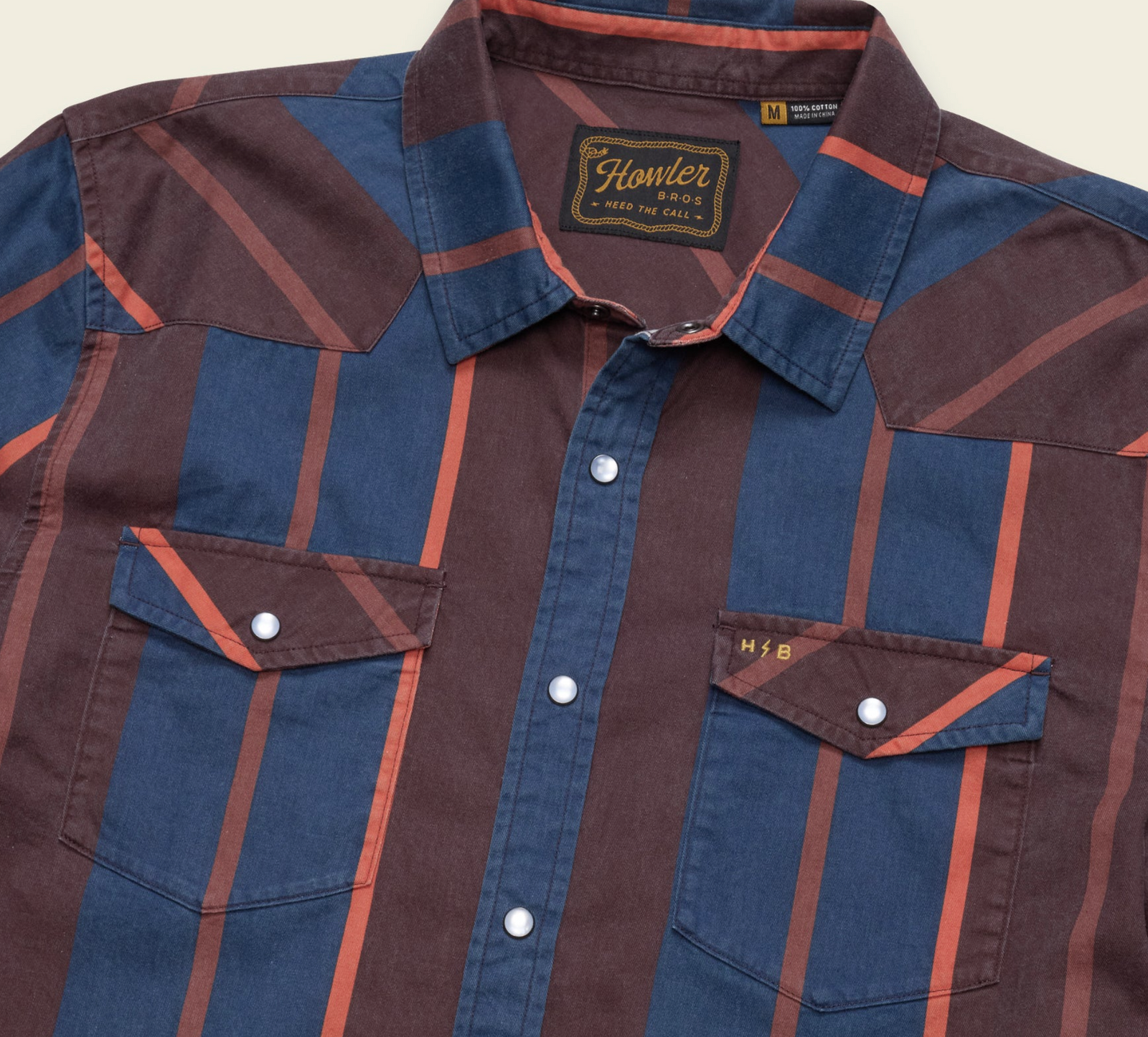Howler Brothers High Rider Shirt Driver Stripe Marooned Pockets