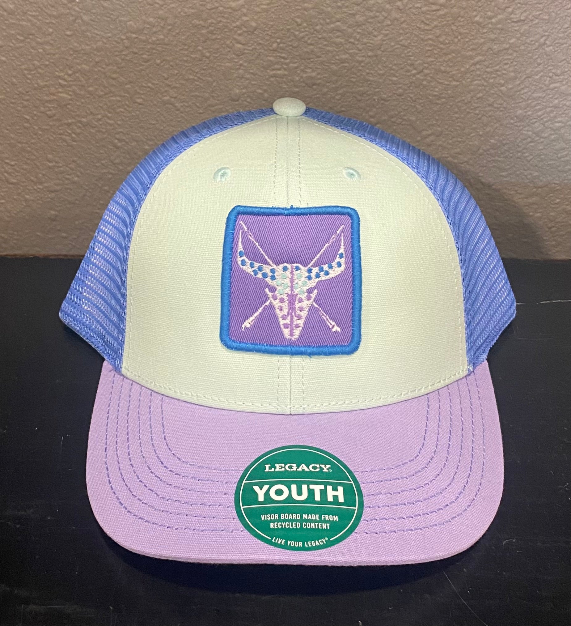 Wyoming Fly Fishing Youth Trucker Hat Purple