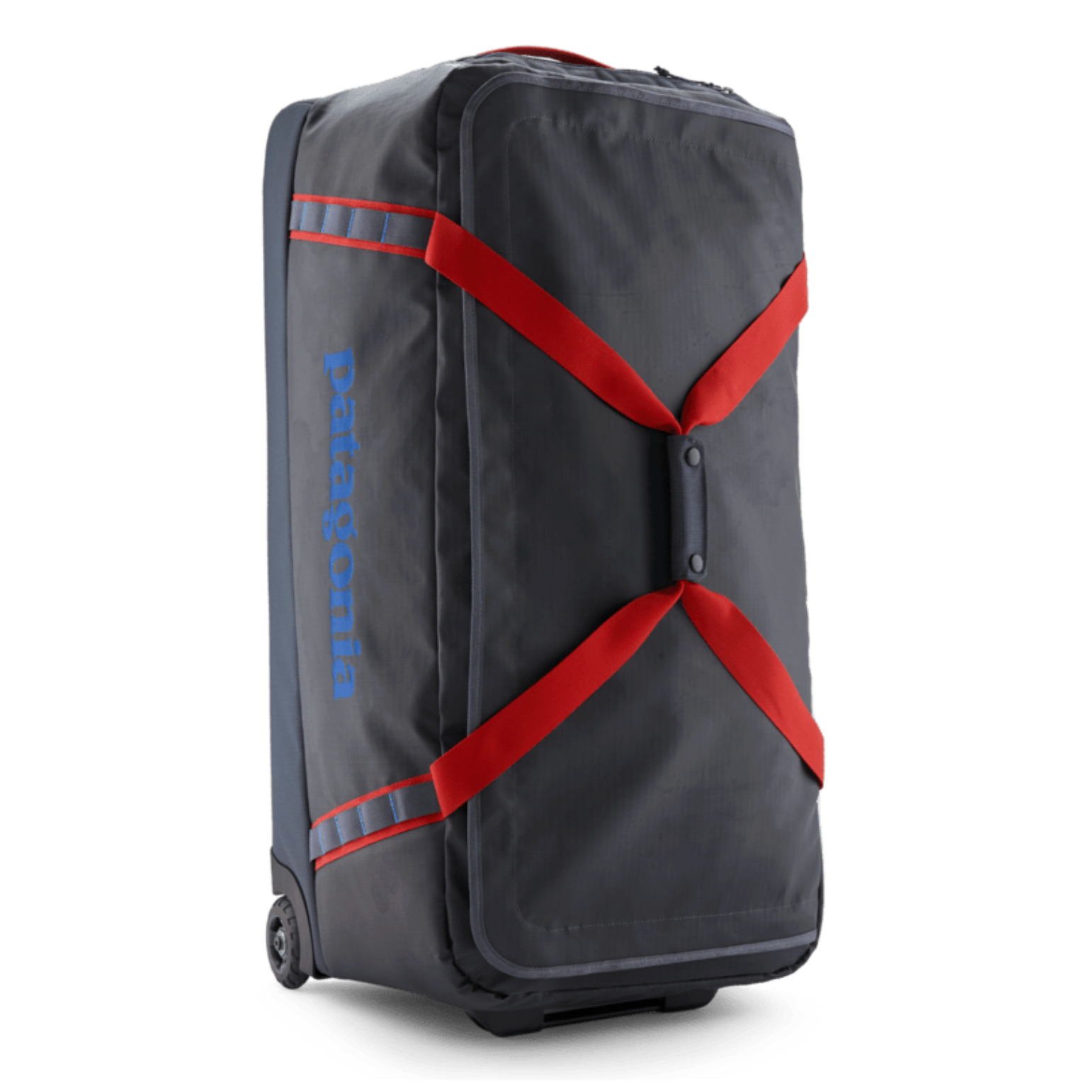 Patagonia Black Hole Wheeled Duffel 100L Smolder Blue Amanita Red