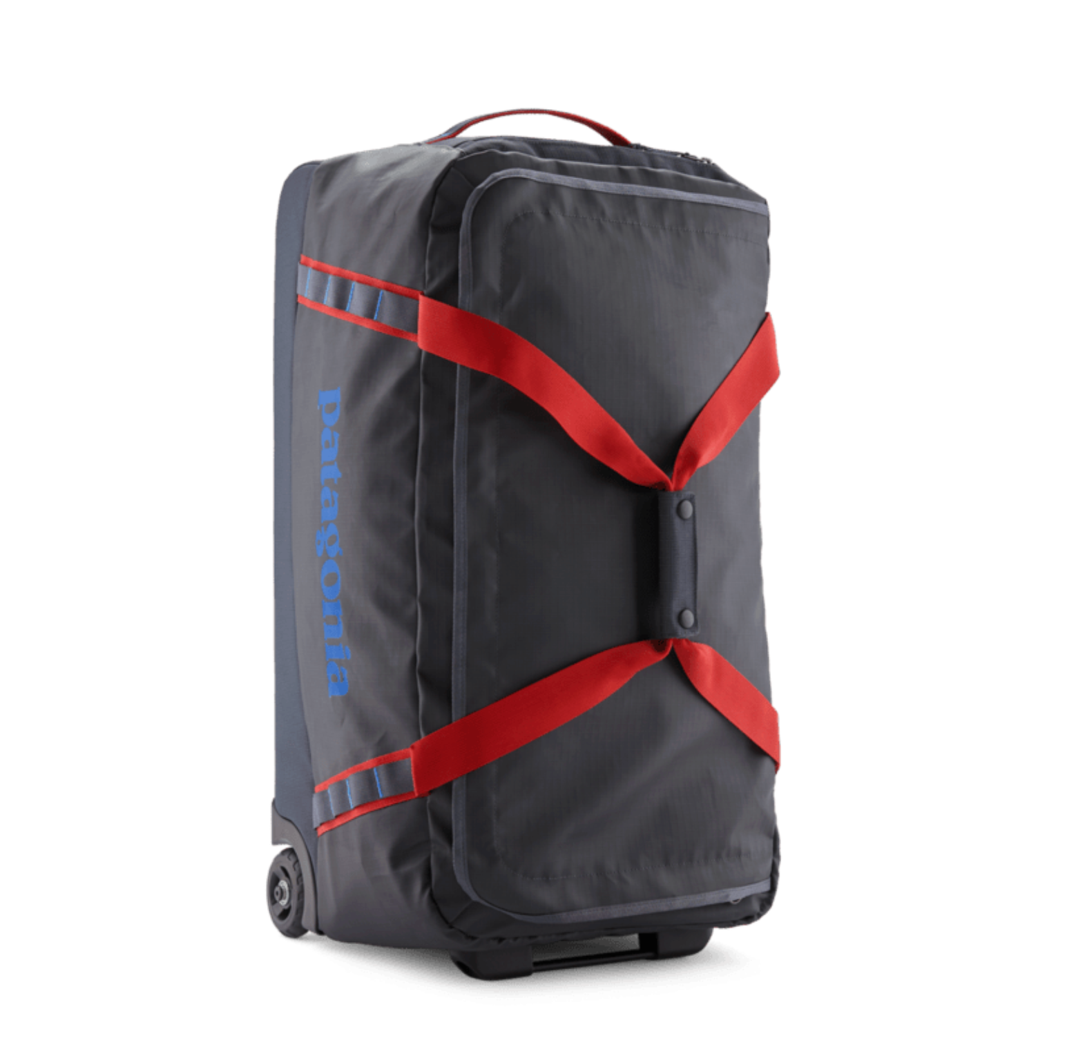 Patagonia Black Hole Wheeled Duffel 70L Smolder Blue Amanita Red