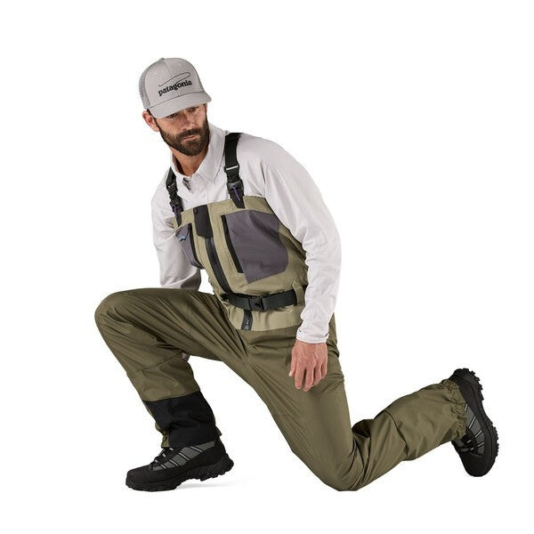 Patagonia Men's Swiftcurrent Traverse Zip Front Waders On Body