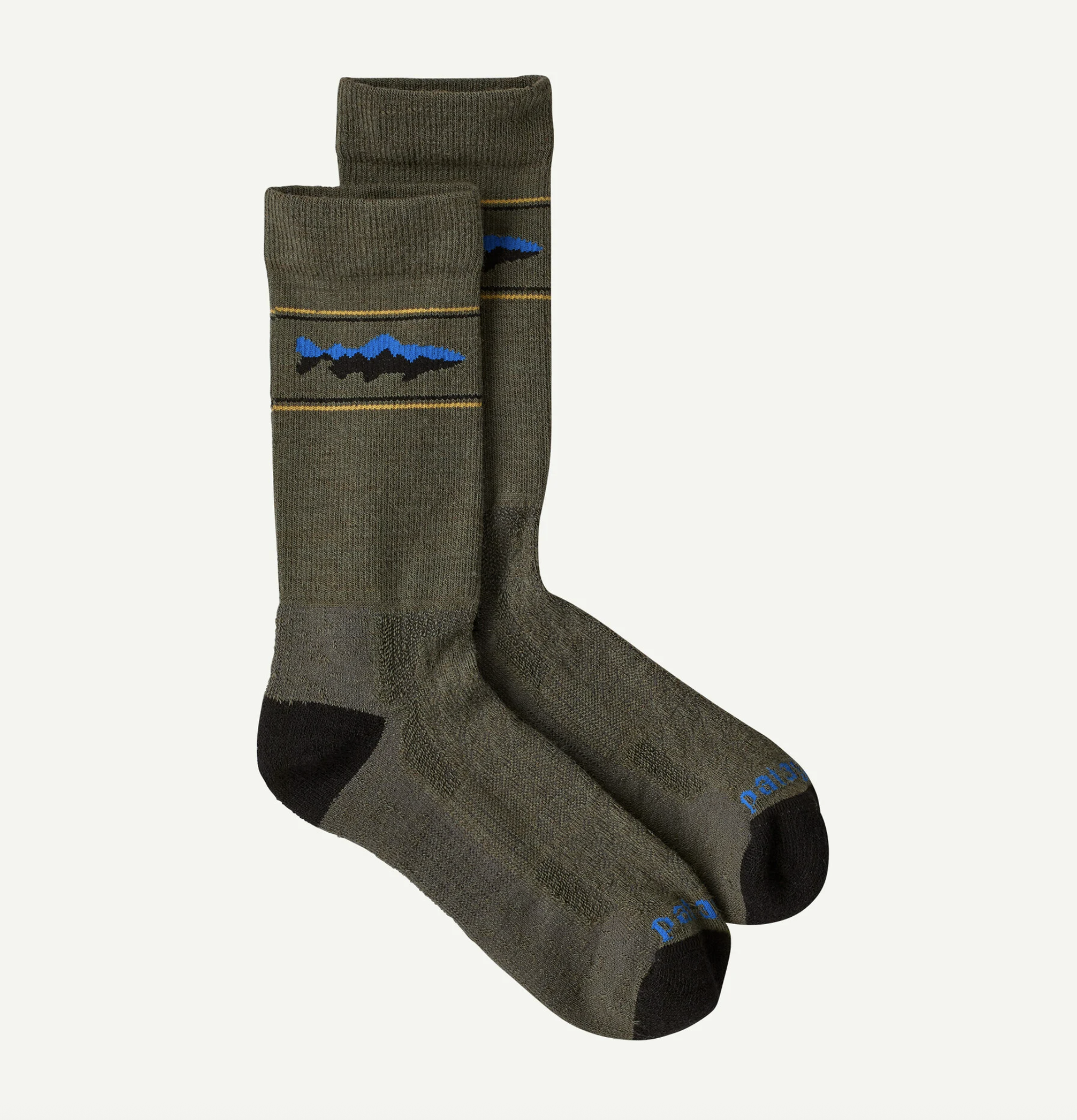 Patagonia Merino Wool Blend Crew Sock basin green
