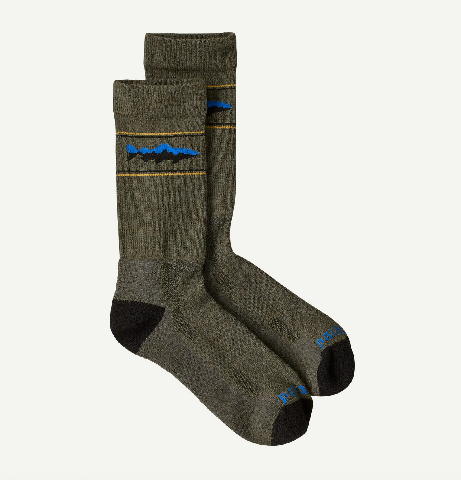 Patagonia Merino Wool Blend Crew Sock basin green
